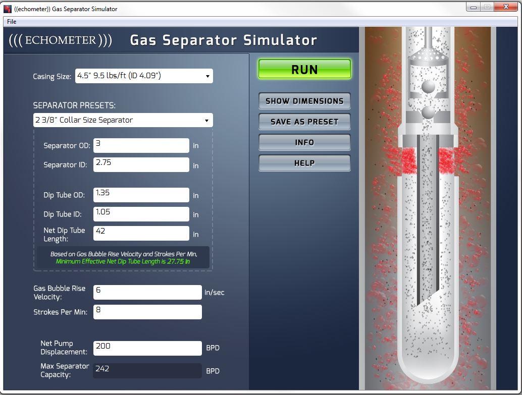 Gas Separator Simulator Screenshot